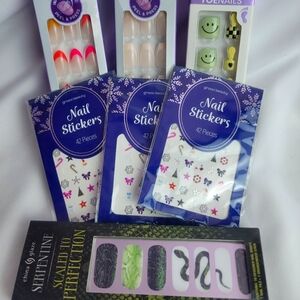Assorted Nail Stickers and Press-Ons Set